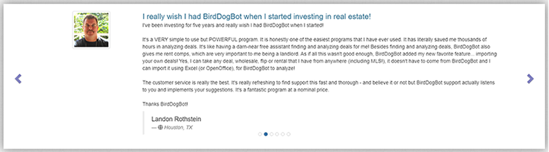 Birddogbot review - customer testimonial 1