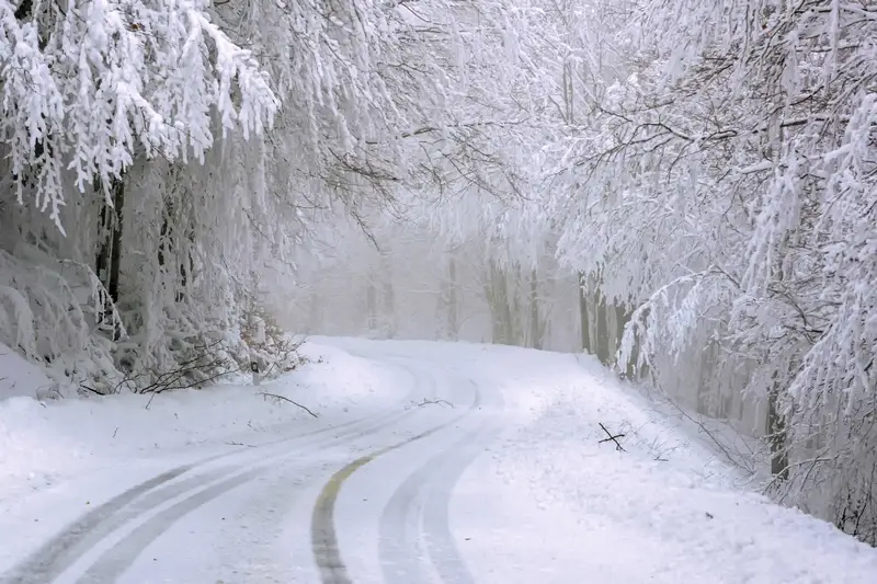 Snow covered road - What are the pros of living in a cold climate with snow